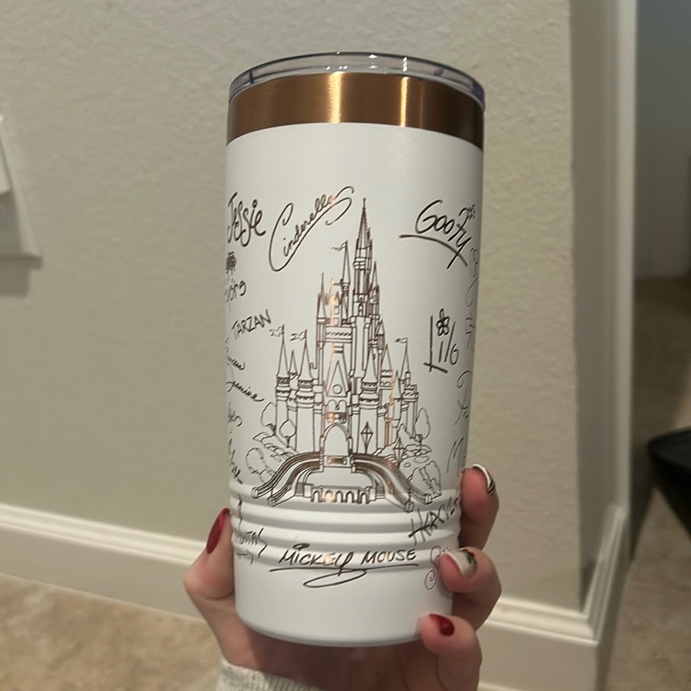Disney character signature travel tumbler